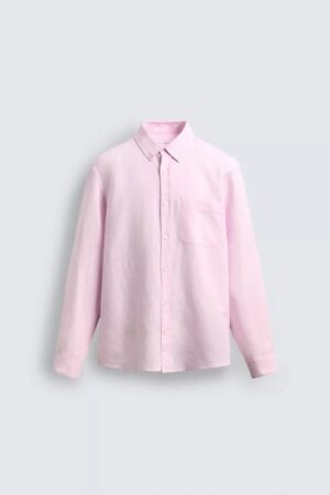 Pink Linen Shirt For Men