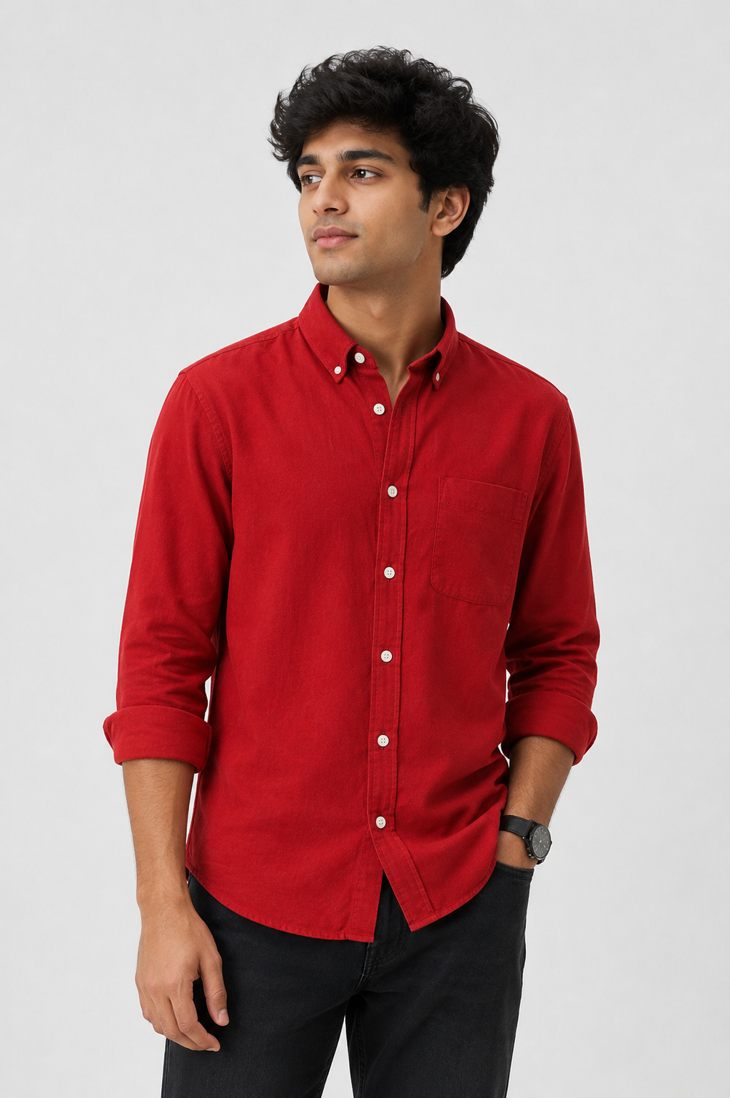 Red Linen Shirt for men - Image 2